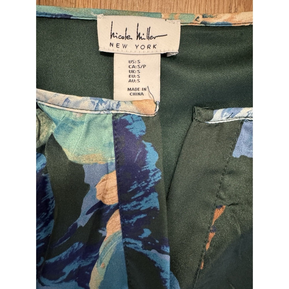 Nicole Miller New York Women's Floral Maxi Dress Sz S Tiered Boho Green - Picture 4 of 6